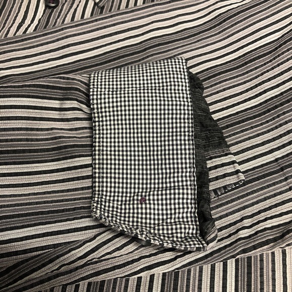 Haupt Men's Size L 41/42 16.5 Long Sleeve Button Up Shirt Striped Contrast Cuff - Picture 7 of 7